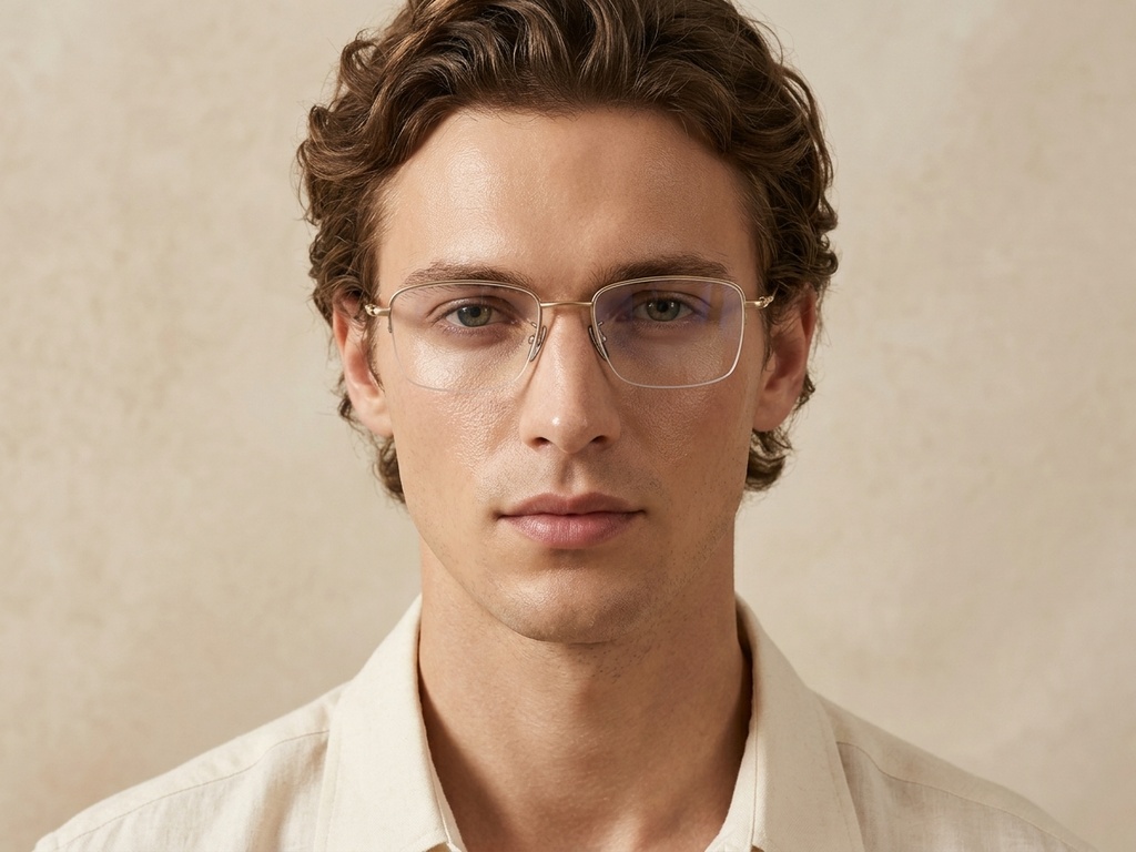 BS1913-0359_Golden_Semi-rimless_Titanium_Glasses-tryon_male