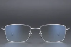 BS1913-0360_Silver_Semi-rimless_Titanium_Glasses_front
