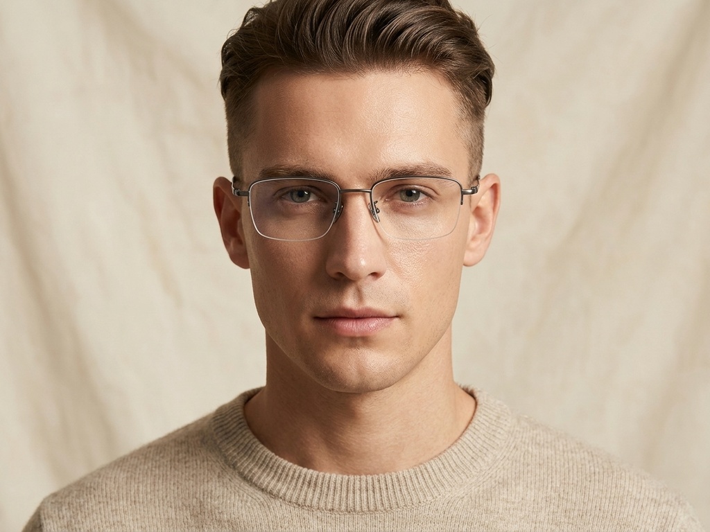 BS1913-0361_Black_Semi-rimless_Titanium_Glasses-tryon_male