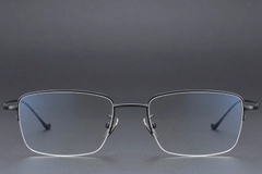 BS1913-0361_Black_Semi-rimless_Titanium_Glasses_front