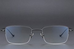 BS1913-0361_Black_Semi-rimless_Titanium_Glasses_front
