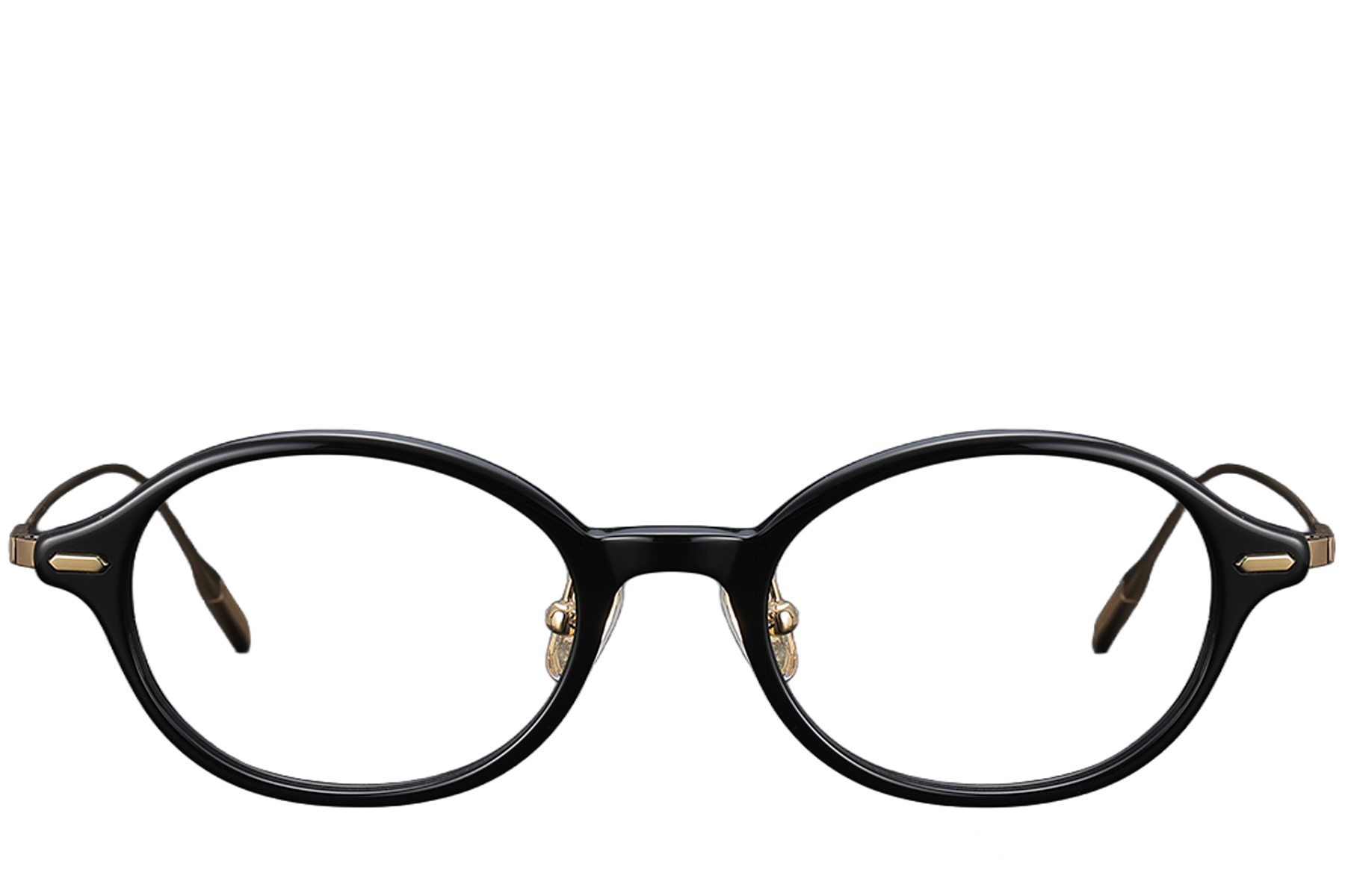 BS1913-0365_Black_Oval_Titanium_Glasses_front