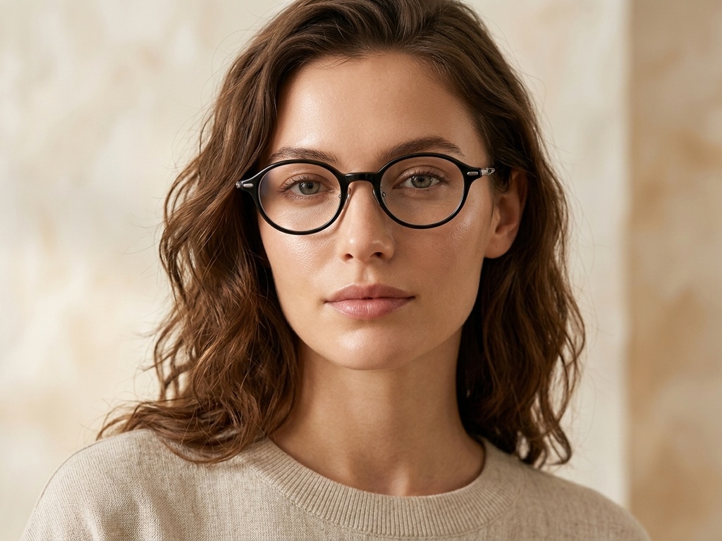 BS1913-0366_Black_Oval_Titanium_Glasses-tryon_female