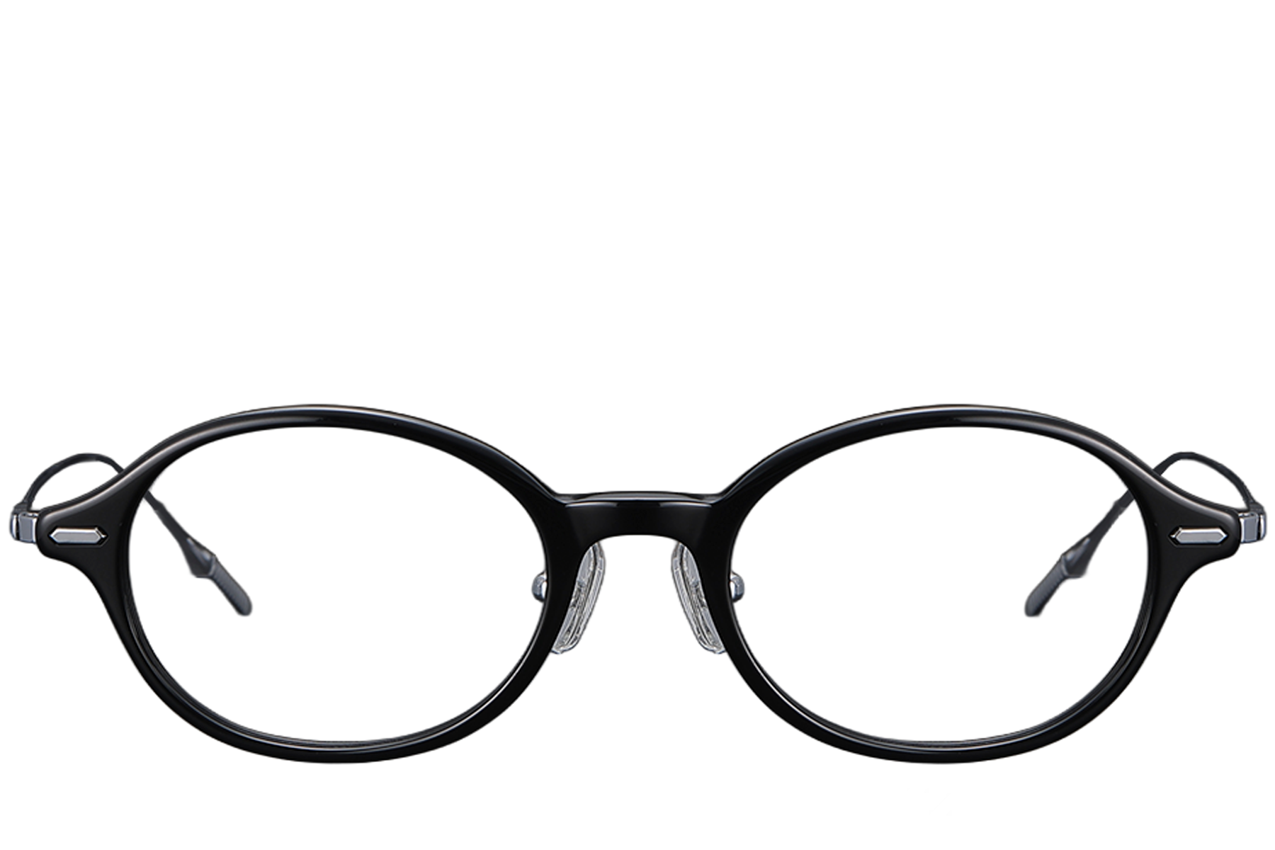 BS1913-0366_Black_Oval_Titanium_Glasses_front