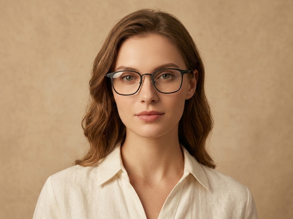 BS1913-0372_Black_Rectangular_Titanium_Glasses-tryon_female