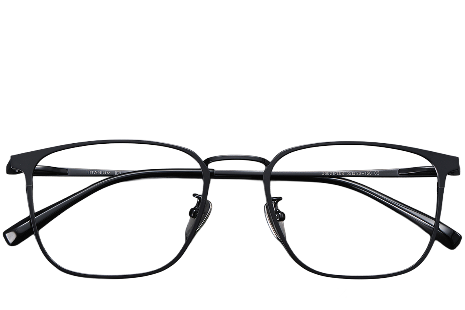 BS1913-0376_Black_Rectangular_Titanium_Glasses_front