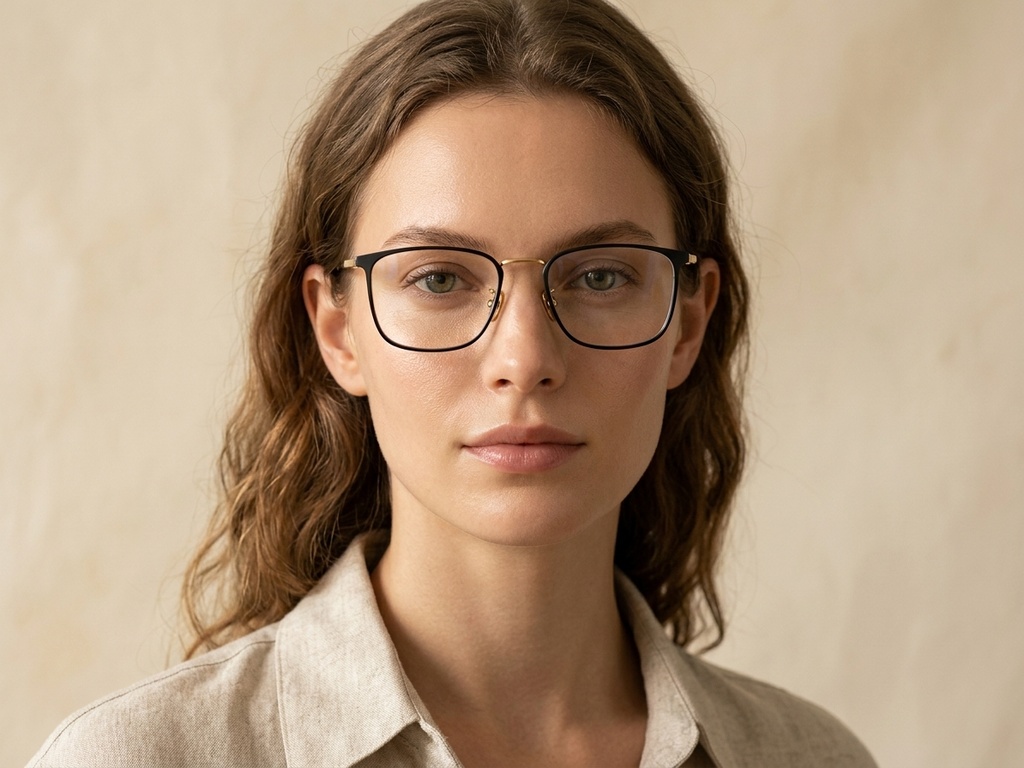 BS1913-0377_Black_Rectangular_Titanium_Glasses-tryon_female