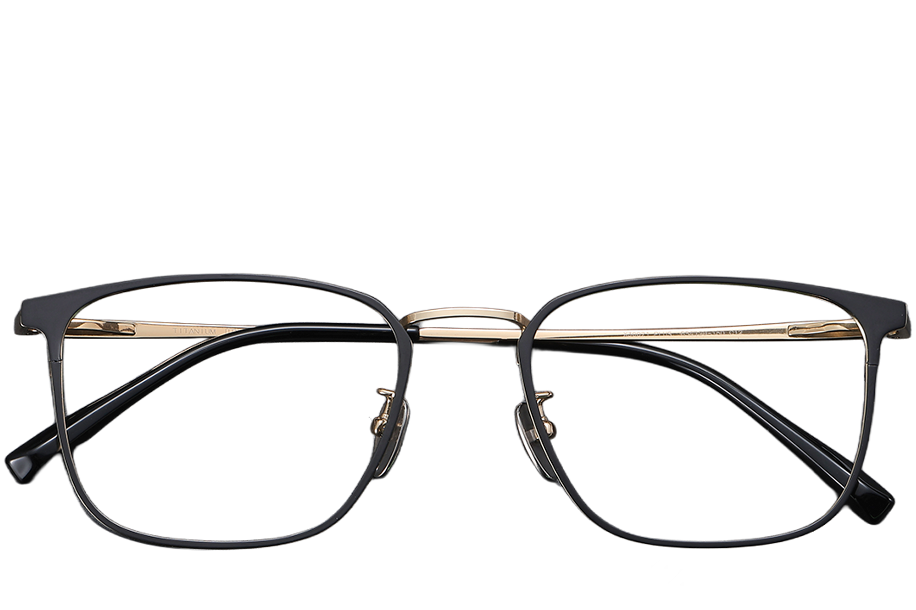 BS1913-0377_Black_Rectangular_Titanium_Glasses_front