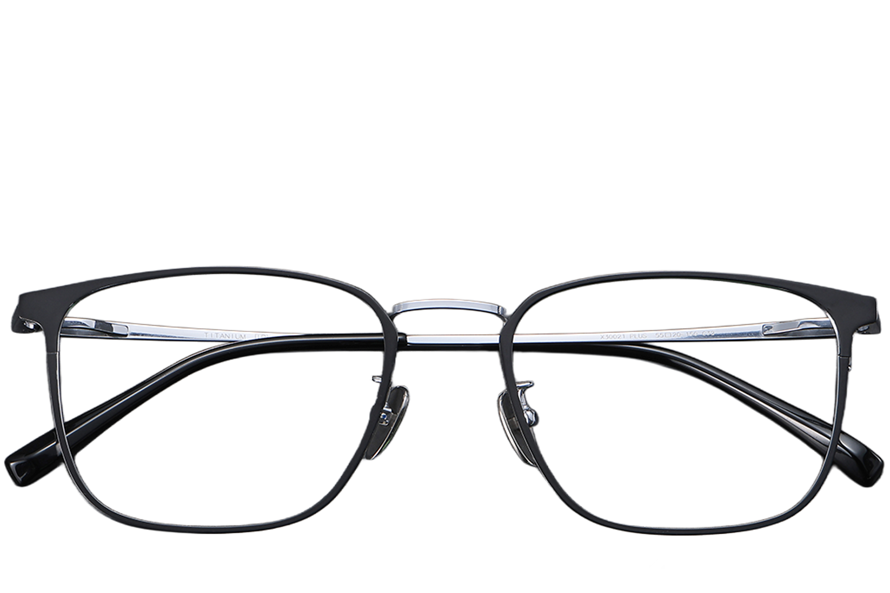 BS1913-0378_Black_Rectangular_Titanium_Glasses_front