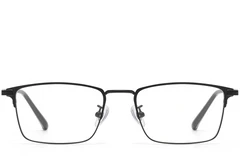 BS1913-0385_Black_Rectangular_Metal_Glasses_front