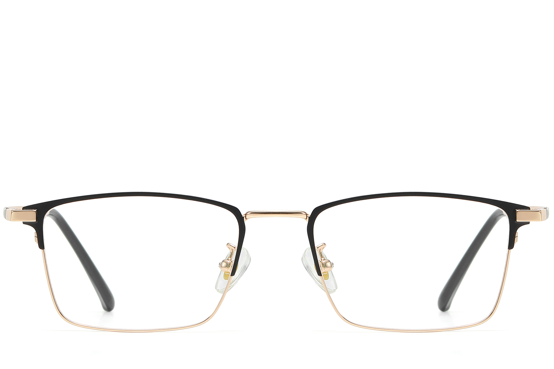 BS1913-0386_Golden_Rectangular_Metal_Glasses_front