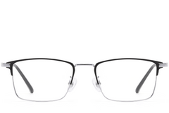 BS1913-0387_Silver_Rectangular_Metal_Glasses_front