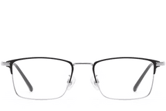 BS1913-0387_Silver_Rectangular_Metal_Glasses_front