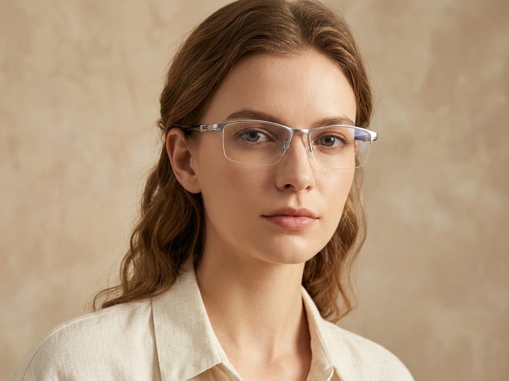 BS1913-0389_Silver_Semi-rimless_Titanium_Glasses-tryon_female