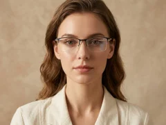 BS1913-0391_Black_Semi-rimless_Titanium_Glasses-tryon_female