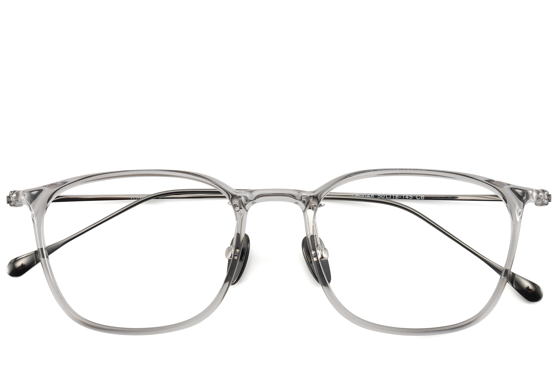 BS1913-0394_Grey_Rectangular_Titanium_Glasses_front