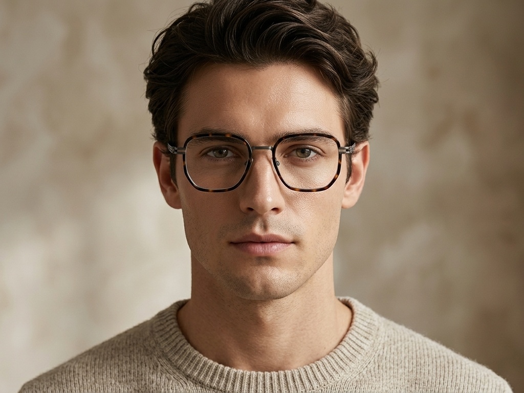BS1913-0398_Tortoiseshell_Geometric_Titanium_Glasses-tryon_male