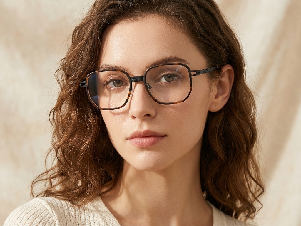 BS1913-0399_Tortoiseshell_Geometric_Titanium_Glasses-tryon_female