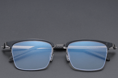 BS1913-0401_Black_Semi-rimless_Titanium_Glasses_front