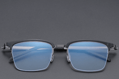 BS1913-0401_Black_Semi-rimless_Titanium_Glasses_front