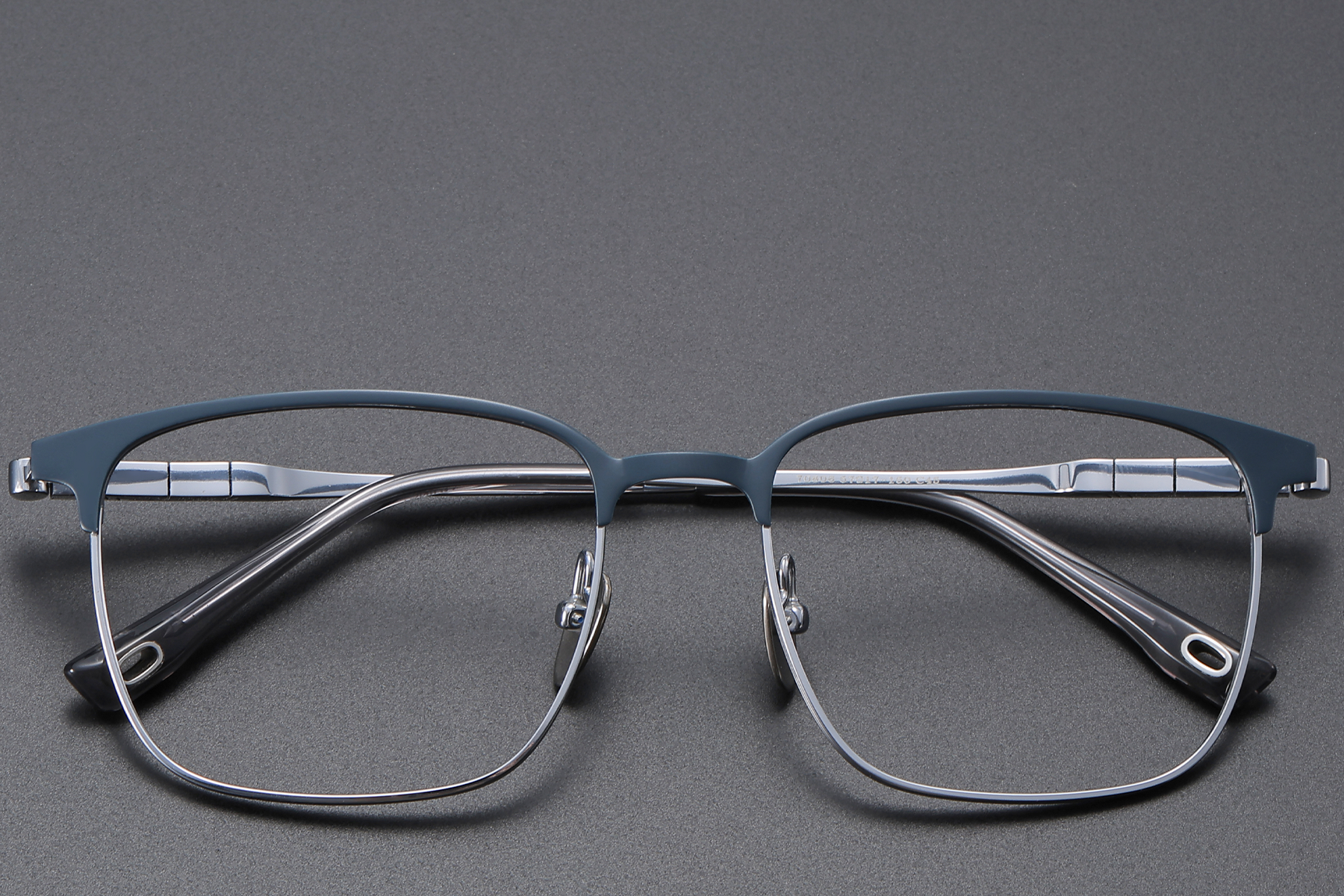 BS1913-0406_Blue_Rectangular_Titanium_Glasses_front