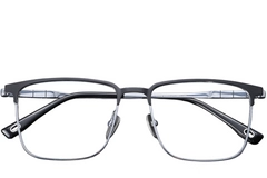 BS1913-0414_Silver_Rectangular_Titanium_Glasses_front
