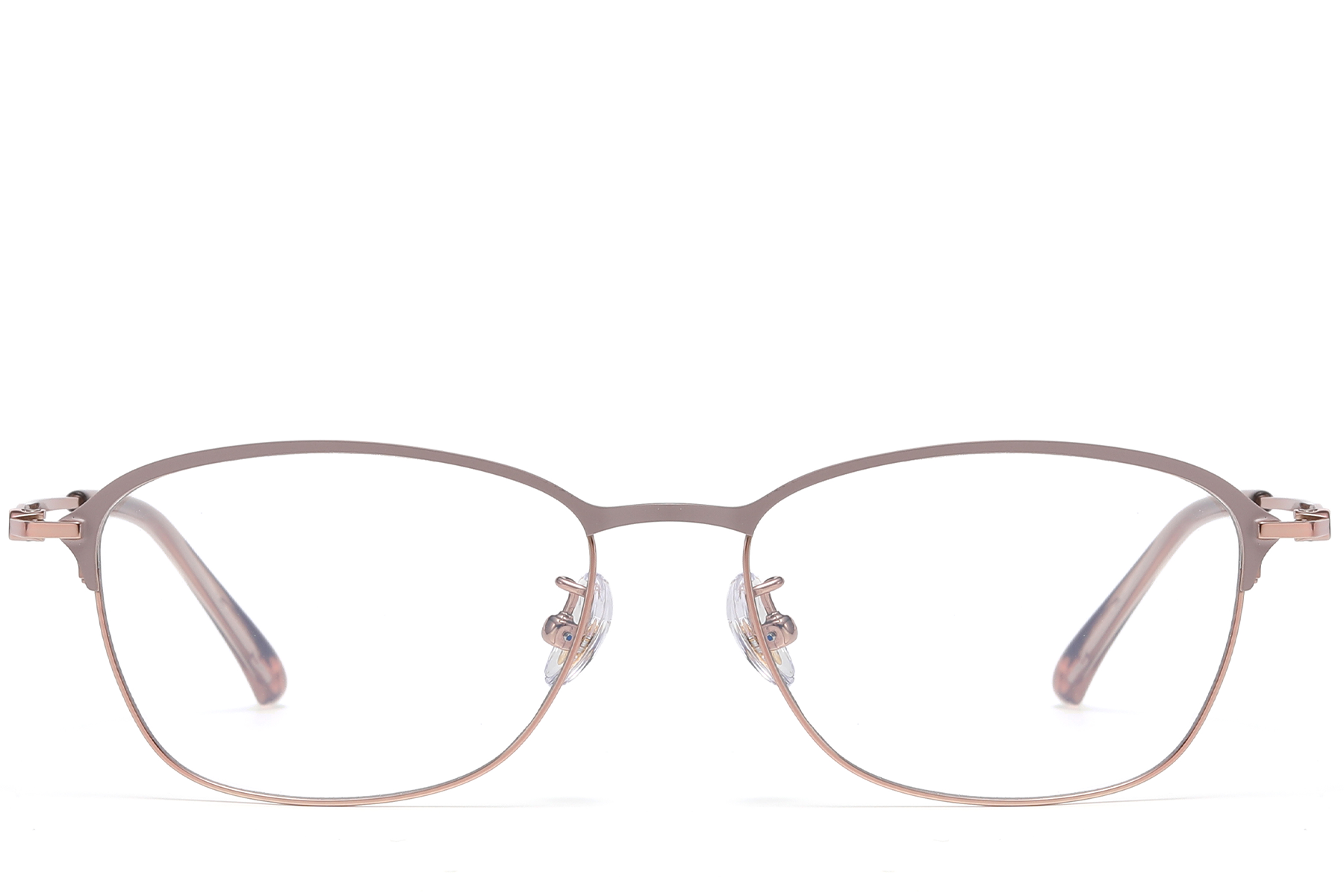 BS1913-0415_Brown_Rectangular_Titanium_Glasses_front