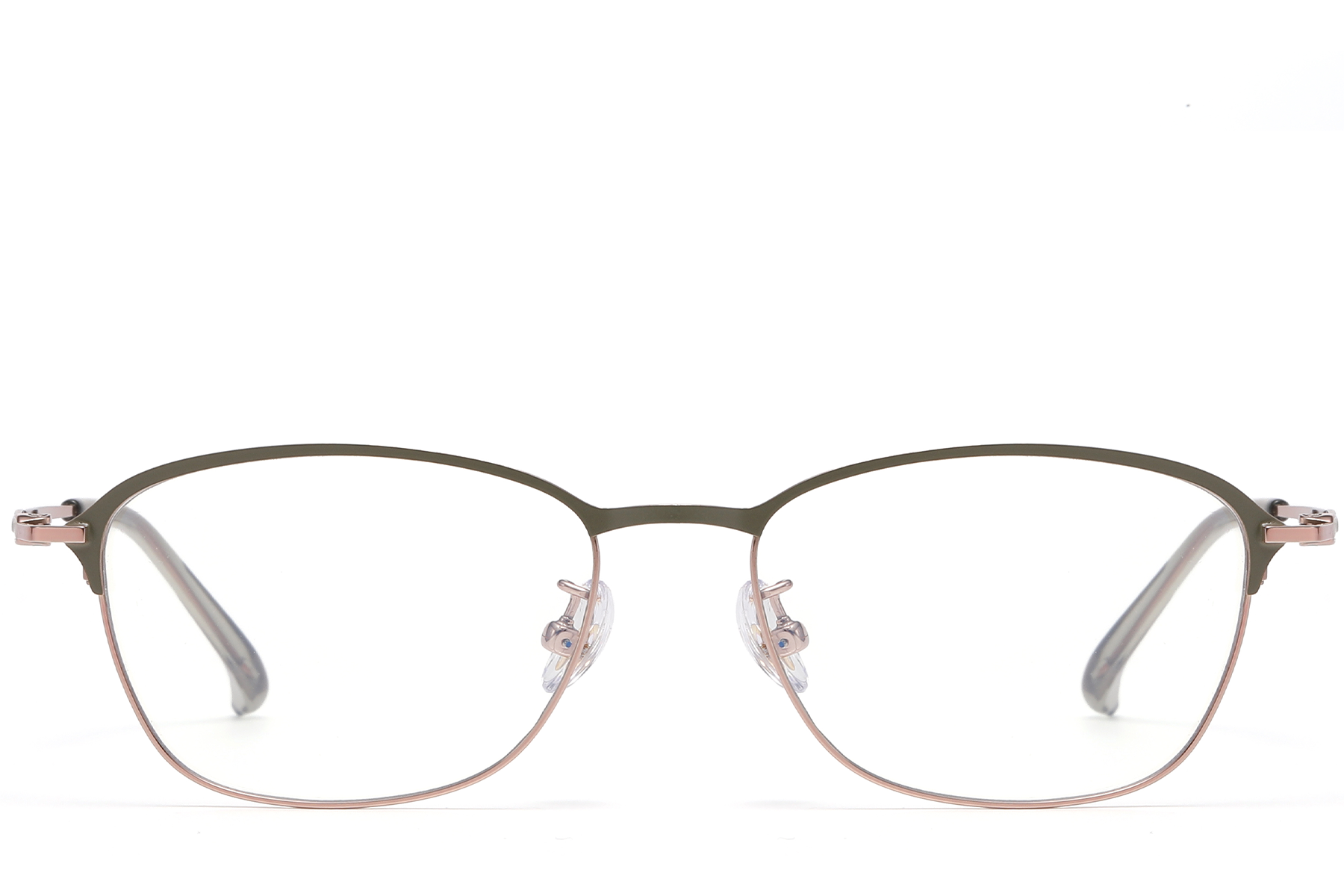 BS1913-0416_Green_Rectangular_Titanium_Glasses_front