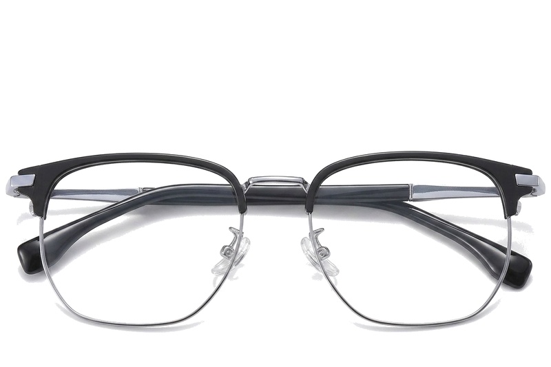 BS1913-0422_Black_Geometric_Titanium_Glasses_front