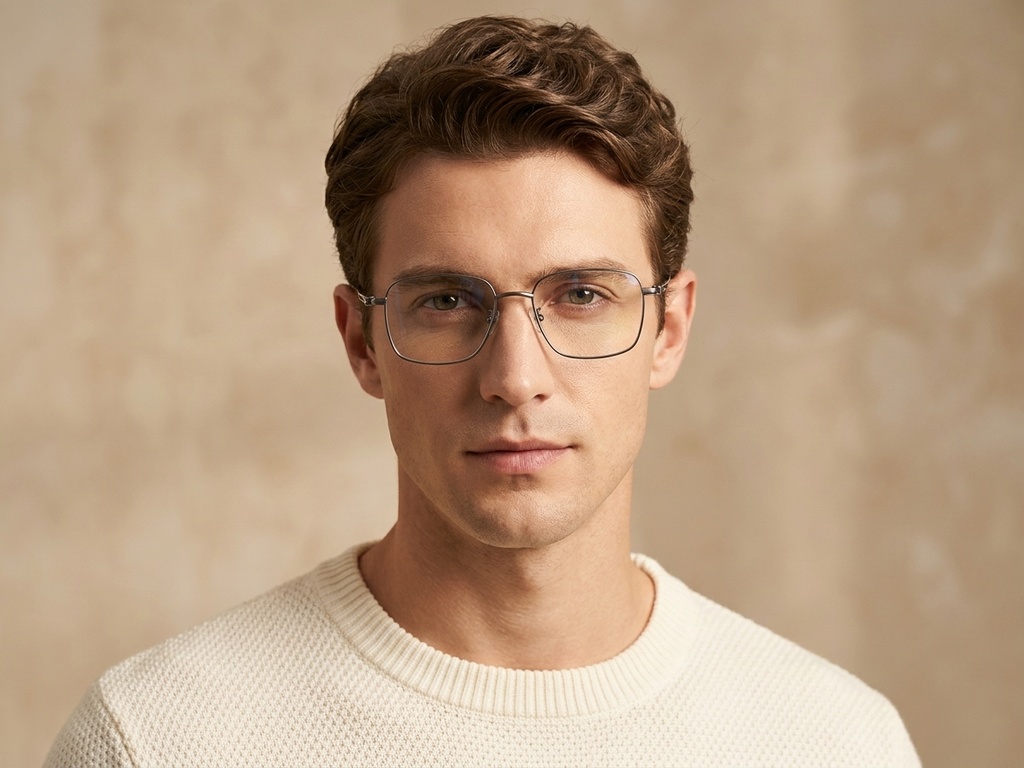 BS1913-0423_Grey_Rectangular_Titanium_Glasses_front