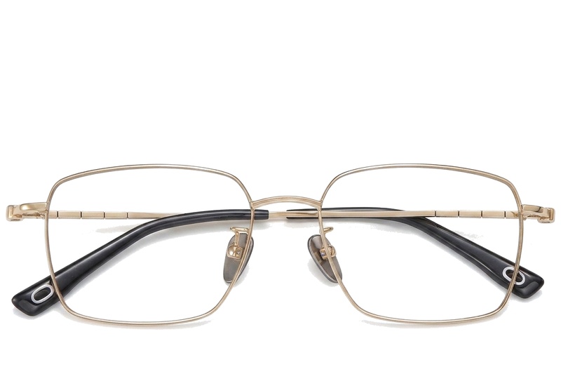 BS1913-0424_Golden_Rectangular_Titanium_Glasses_front