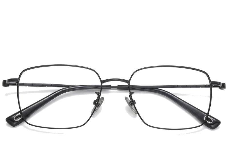BS1913-0426_Black_Rectangular_Titanium_Glasses_front