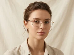 BS1913-0428_Golden_Rectangular_Titanium_Glasses_front