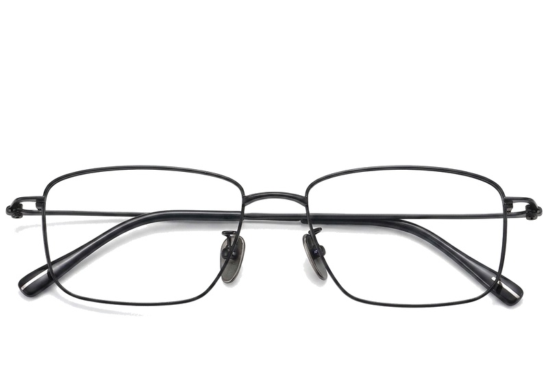 BS1913-0430_Black_Rectangular_Titanium_Glasses_front