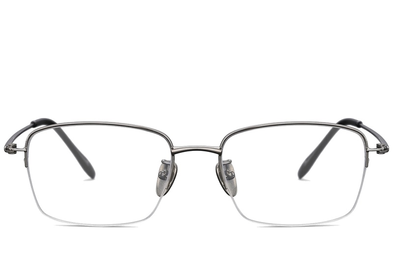 BS1913-0431_Grey_Semi-rimless_Titanium_Glasses_front