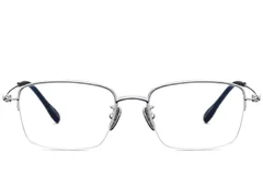 BS1913-0433_Silver_Semi-rimless_Titanium_Glasses_front