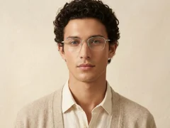 BS1913-0433_Silver_Semi-rimless_Titanium_Glasses_front