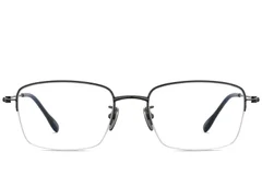 BS1913-0434_Black_Semi-rimless_Titanium_Glasses_front