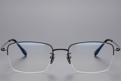 BS1913-0434_Black_Semi-rimless_Titanium_Glasses_front