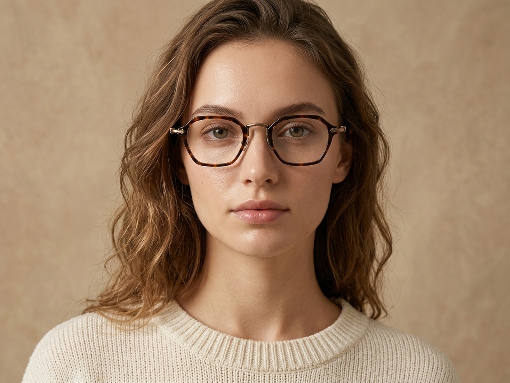 BS1913-0437_Tortoiseshell_Geometric_Titanium_Glasses_front