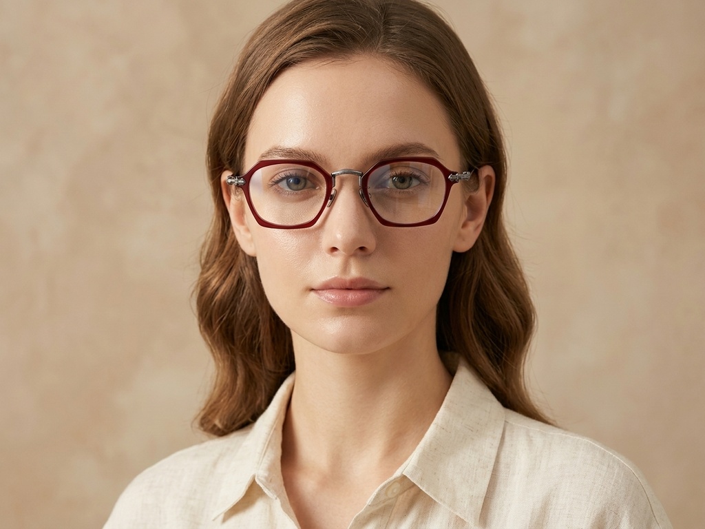 BS1913-0439_Red_Geometric_Titanium_Glasses_front