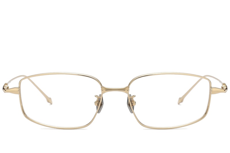 BS1913-0449_Golden_Rectangular_Titanium_Glasses_front