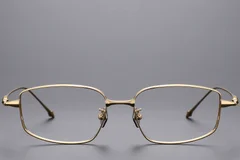 BS1913-0449_Golden_Rectangular_Titanium_Glasses_front