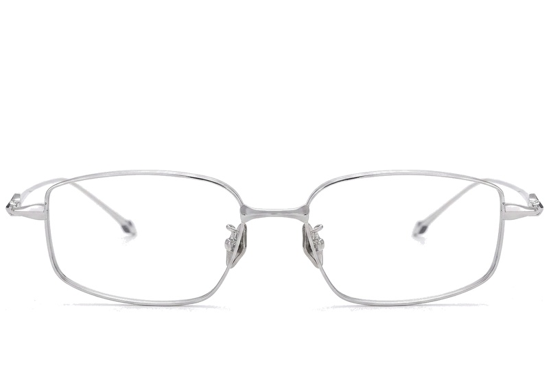 BS1913-0450_Silver_Rectangular_Titanium_Glasses_front