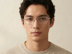 BS1913-0450_Silver_Rectangular_Titanium_Glasses_front