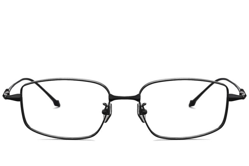 BS1913-0451_Black_Rectangular_Titanium_Glasses_front