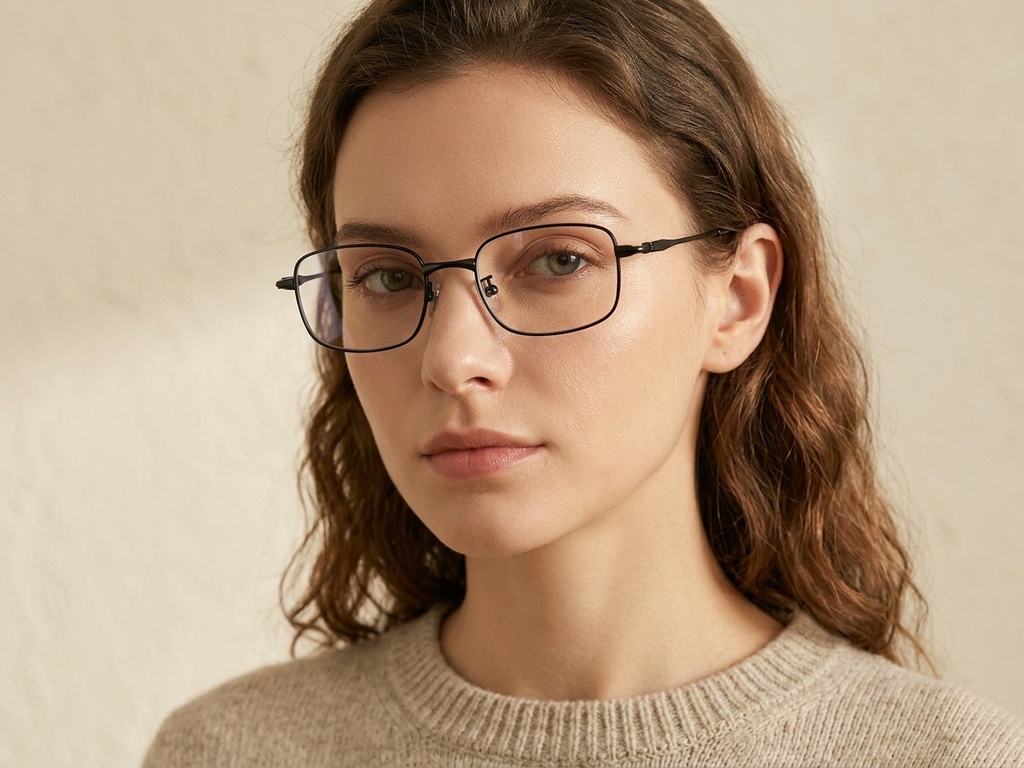 BS1913-0451_Black_Rectangular_Titanium_Glasses_front