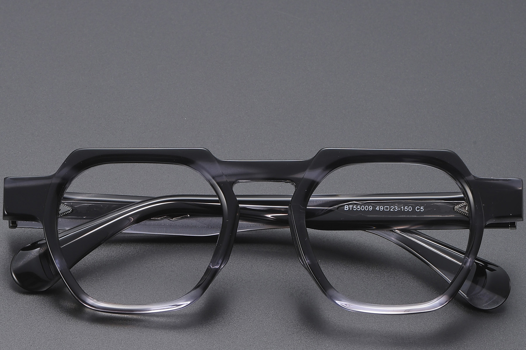 BS1913-0452_Grey_Geometric_Acetate_Glasses_front