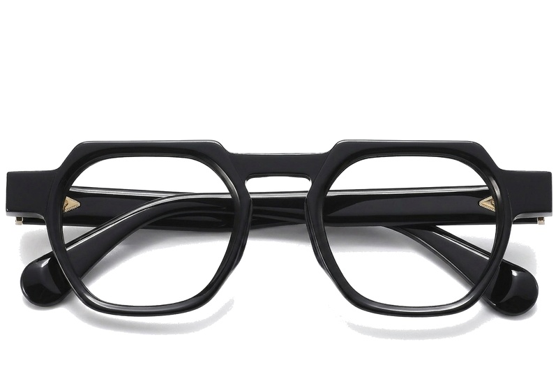 BS1913-0456_Black_Geometric_Acetate_Glasses_front