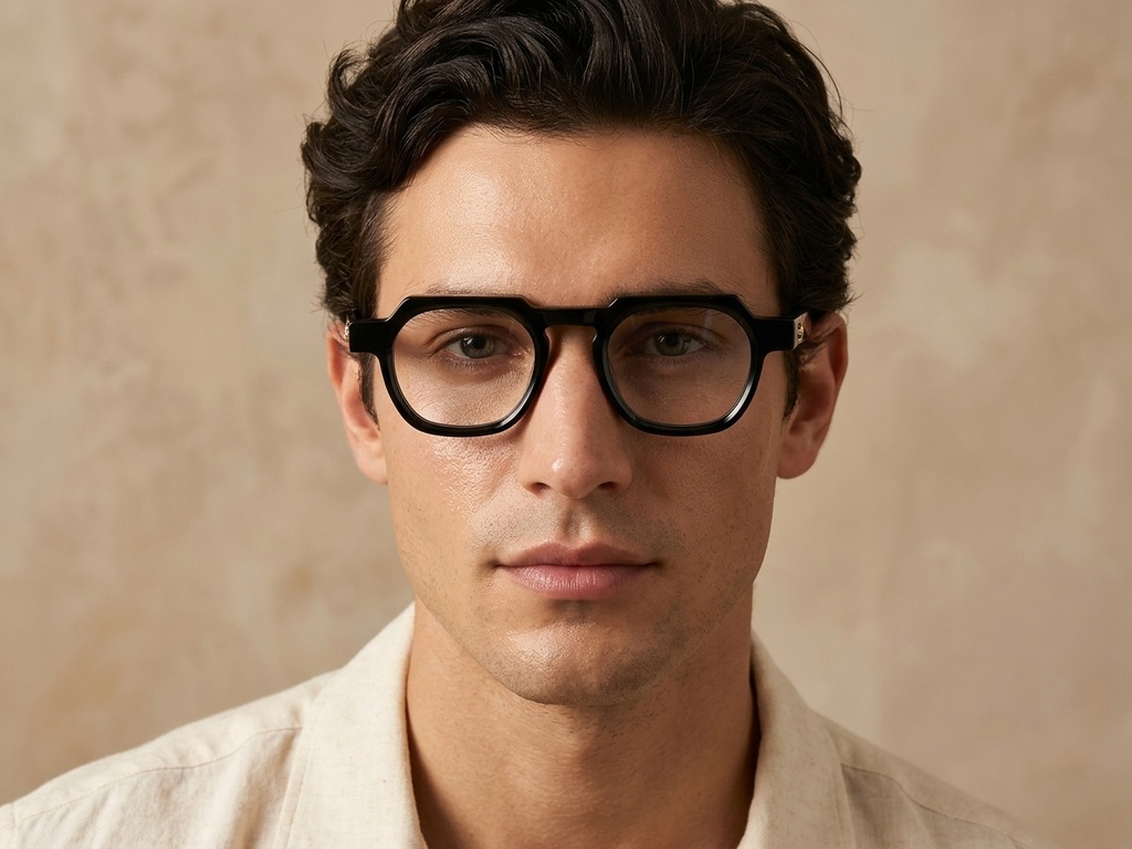 BS1913-0456_Black_Geometric_Acetate_Glasses_front